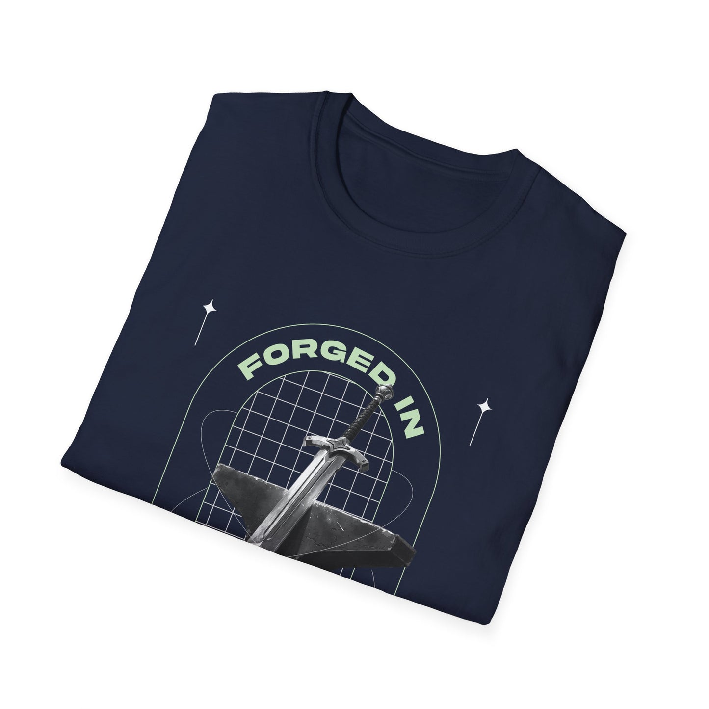 "Forged In Strength" Unisex Softstyle T-Shirt - The Shield of Light