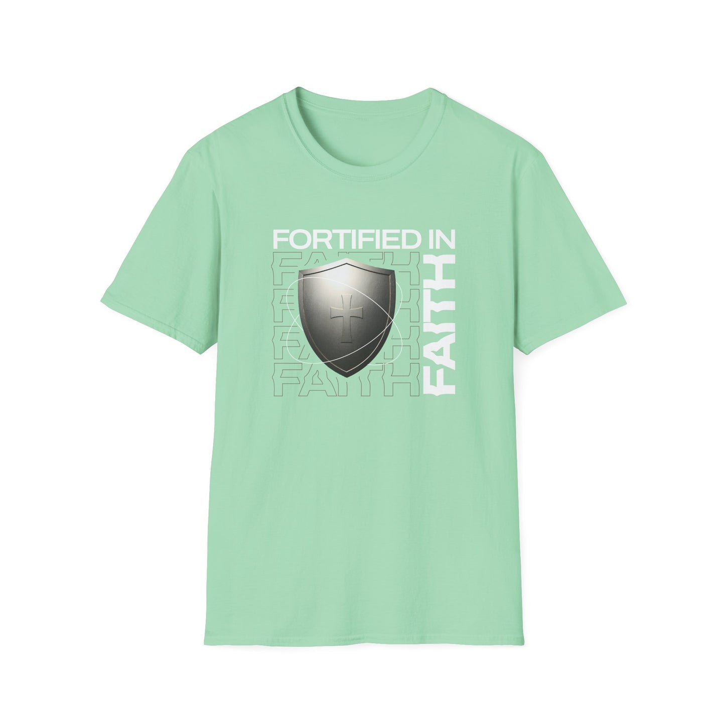 "Fortified In Faith " Unisex Softstyle T-Shirt - The Shield of Light