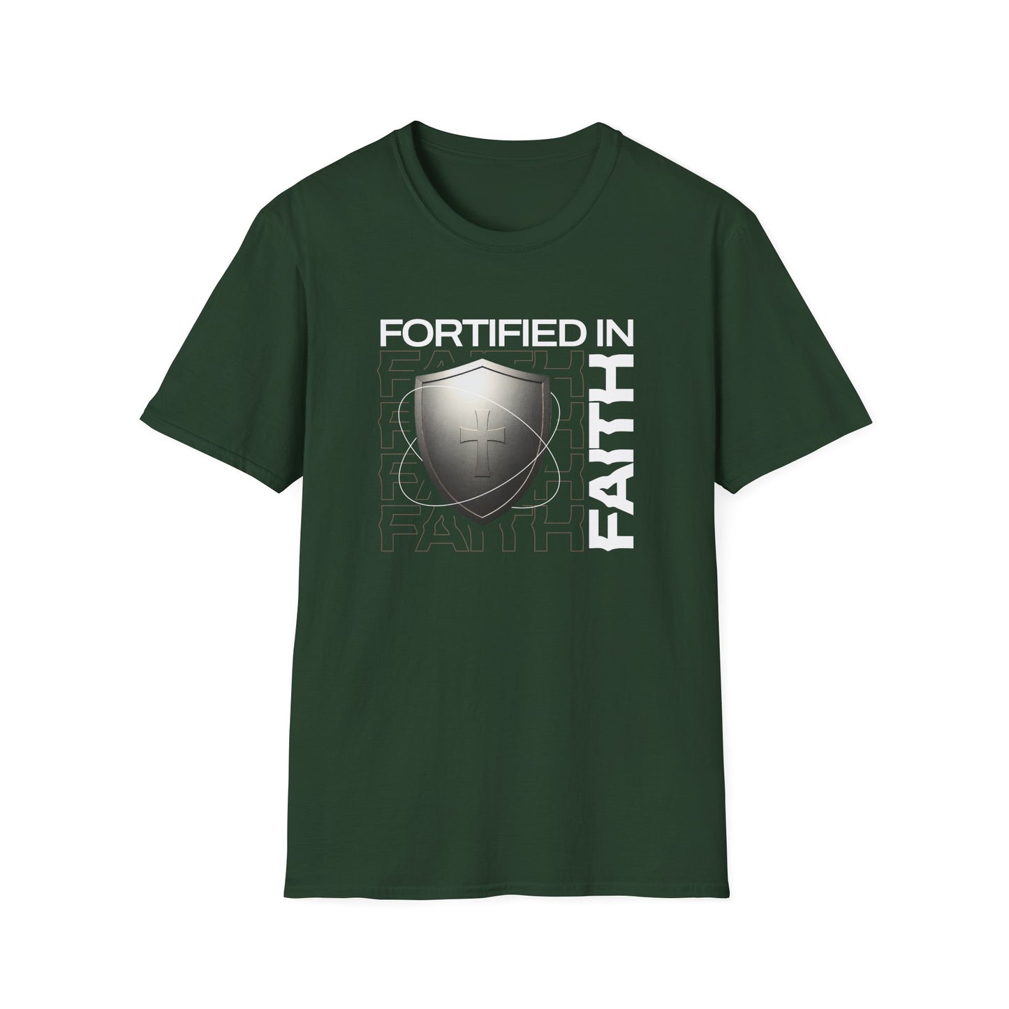 "Fortified In Faith " Unisex Softstyle T-Shirt - The Shield of Light