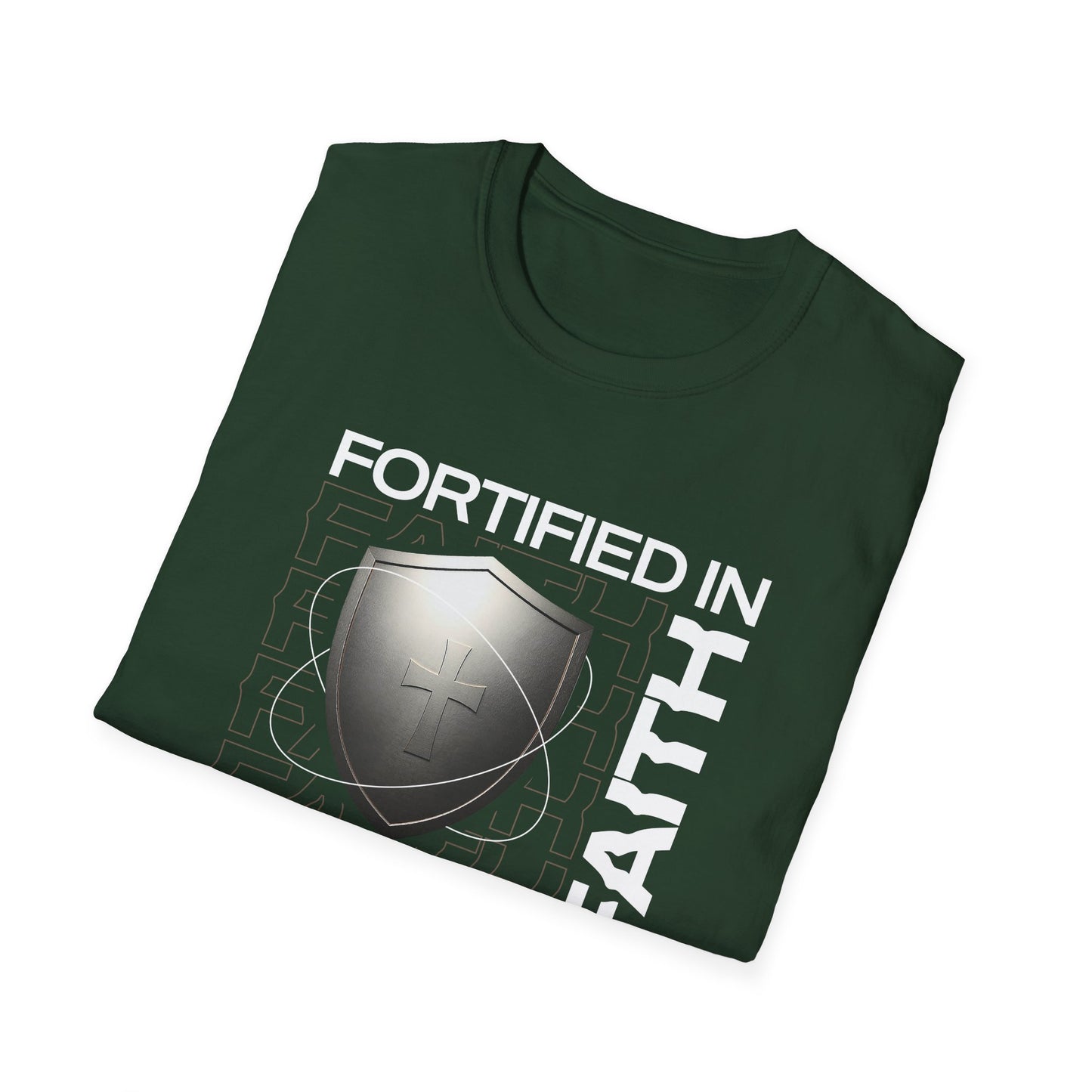 "Fortified In Faith " Unisex Softstyle T-Shirt - The Shield of Light