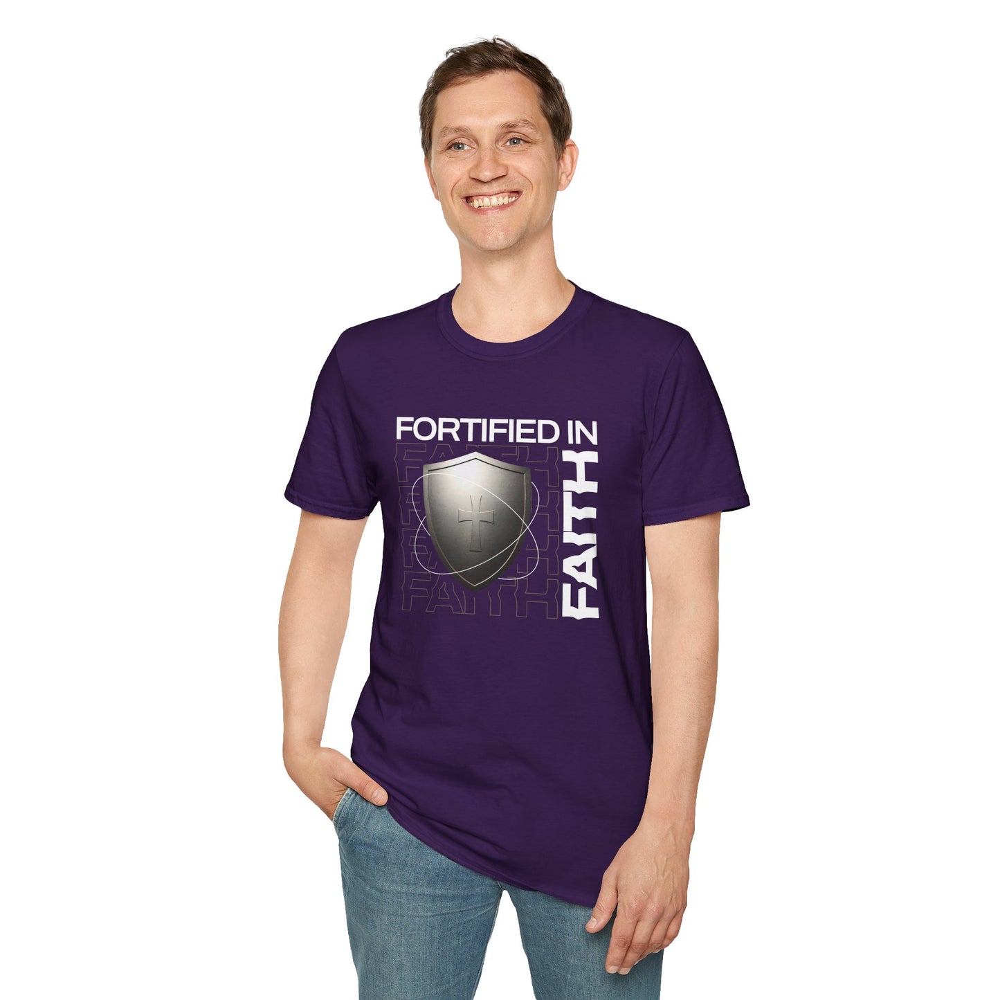 "Fortified In Faith " Unisex Softstyle T-Shirt - The Shield of Light