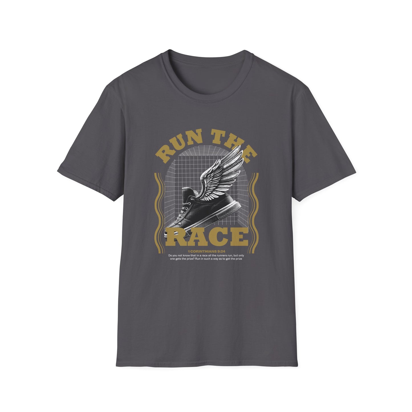 "Run The Race " Unisex Softstyle T-Shirt - The Shield of Light