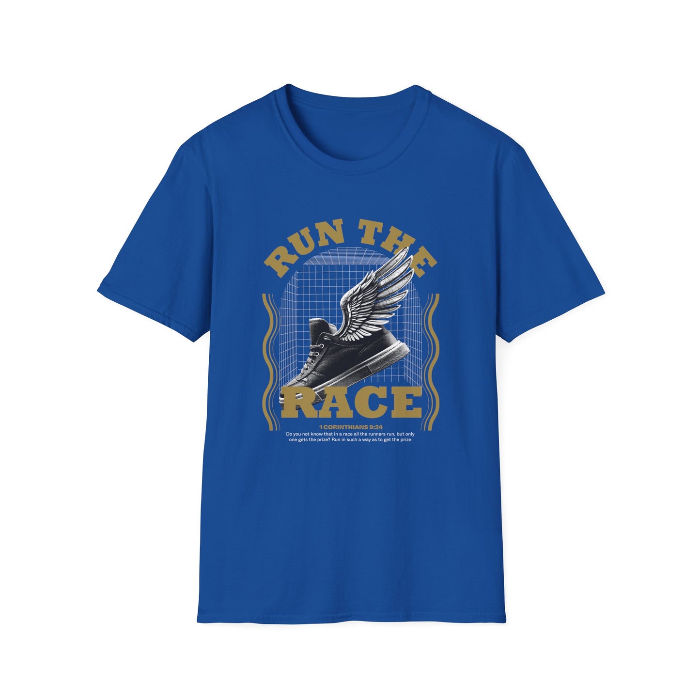 "Run The Race " Unisex Softstyle T-Shirt - The Shield of Light