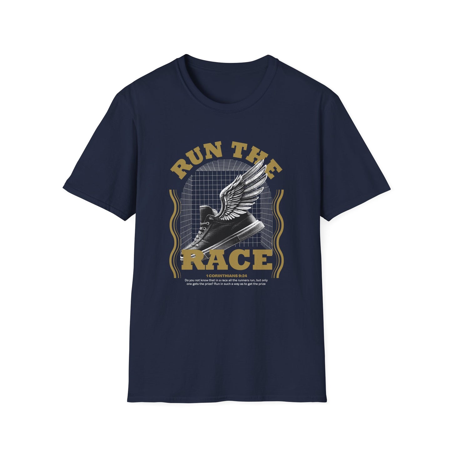 "Run The Race " Unisex Softstyle T-Shirt - The Shield of Light