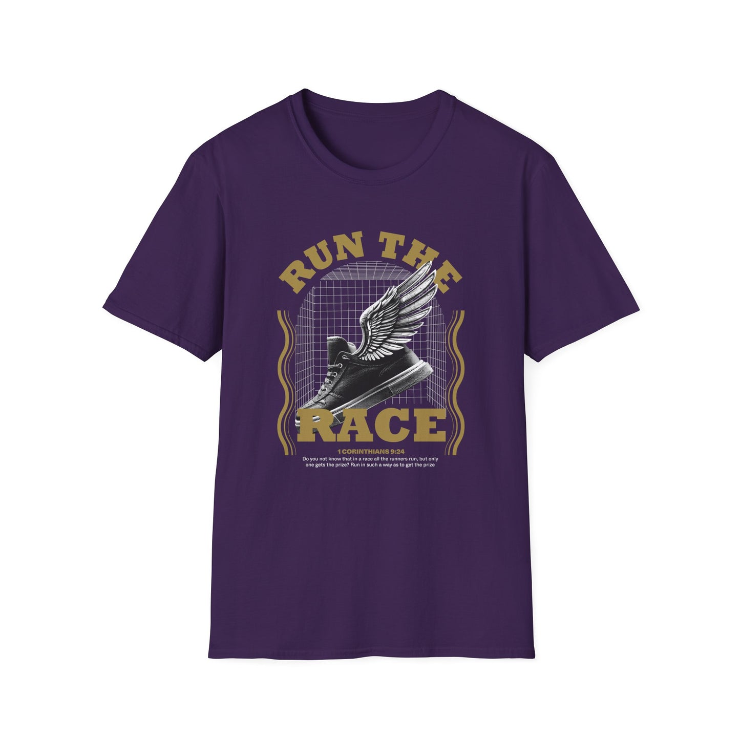 "Run The Race " Unisex Softstyle T-Shirt - The Shield of Light
