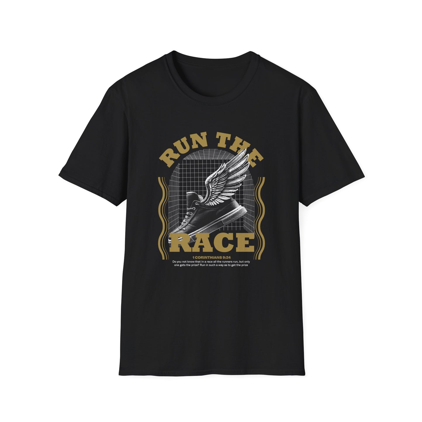 "Run The Race " Unisex Softstyle T-Shirt - The Shield of Light