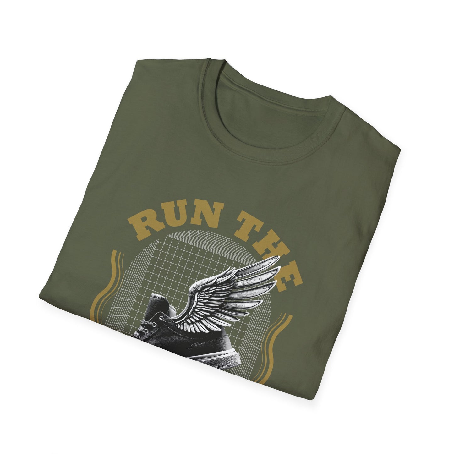 "Run The Race " Unisex Softstyle T-Shirt - The Shield of Light