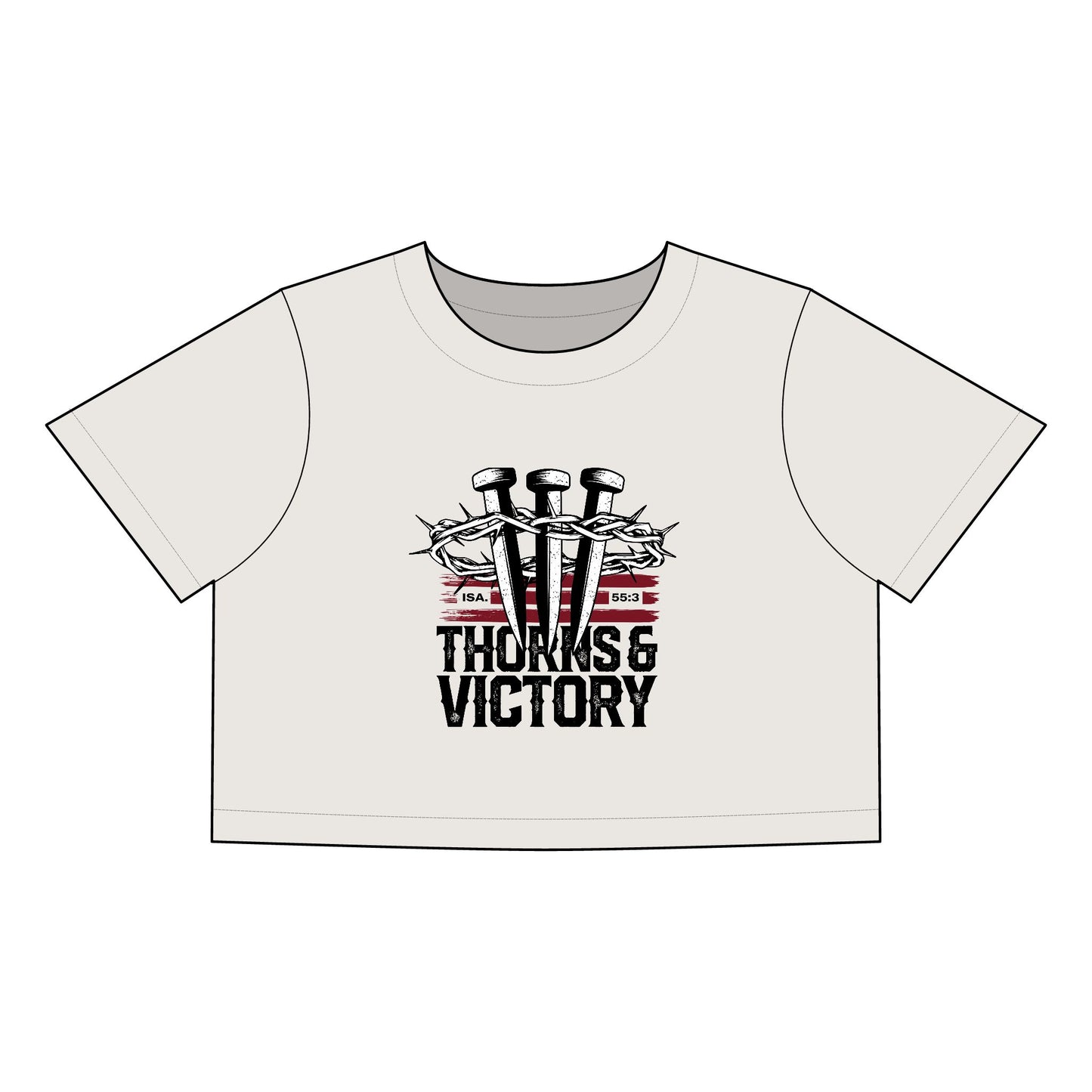 "Thorns & Victory" Unisex Faded Crop Tee - The Shield of Light