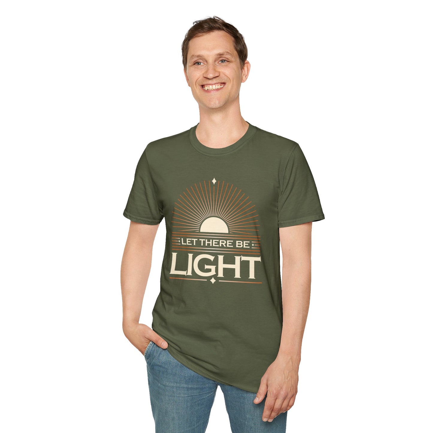 ""Let There Be Light" " Unisex Softstyle T-Shirt - The Shield of Light