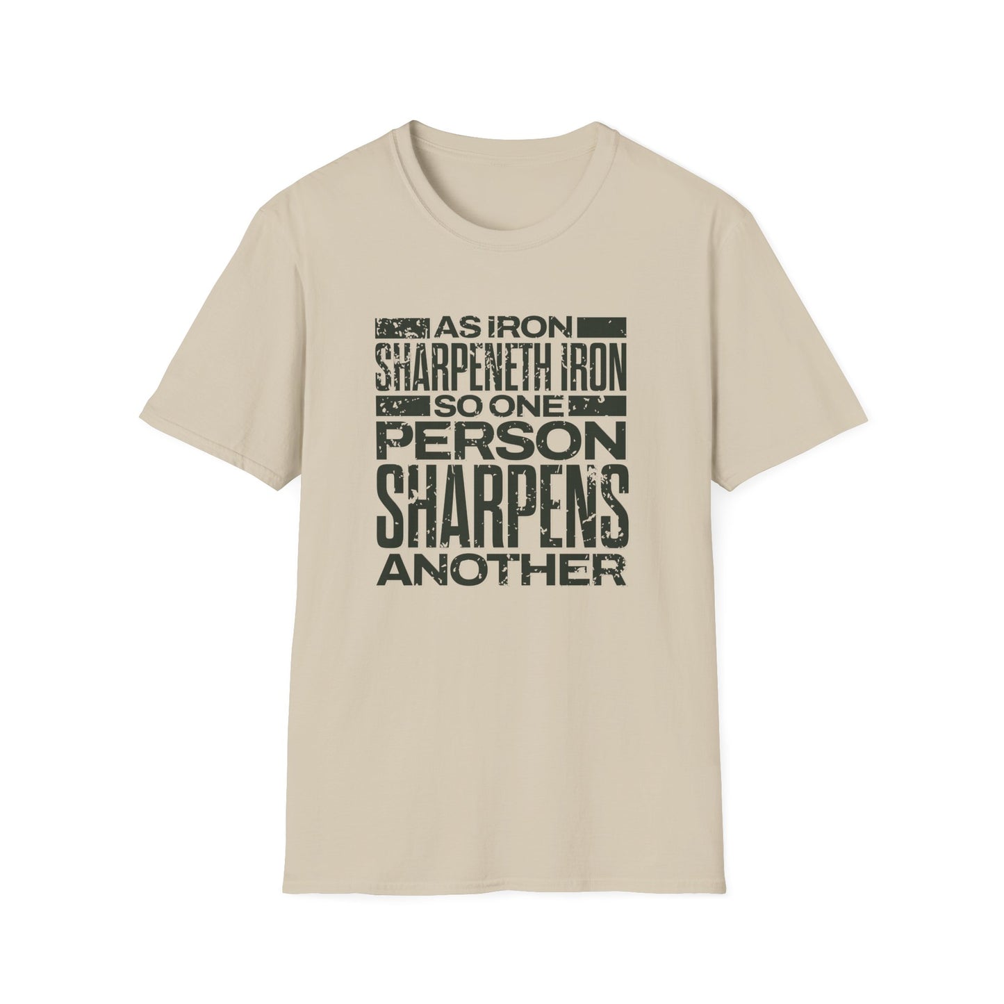 "As Iron Sharpeneth Iron So One Person Sharpens Another" Unisex Softstyle T-Shirt - The Shield of Light