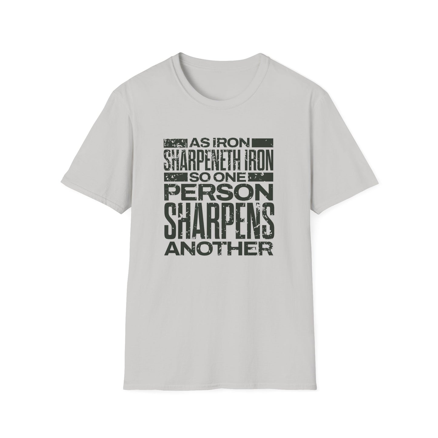 "As Iron Sharpeneth Iron So One Person Sharpens Another" Unisex Softstyle T-Shirt - The Shield of Light