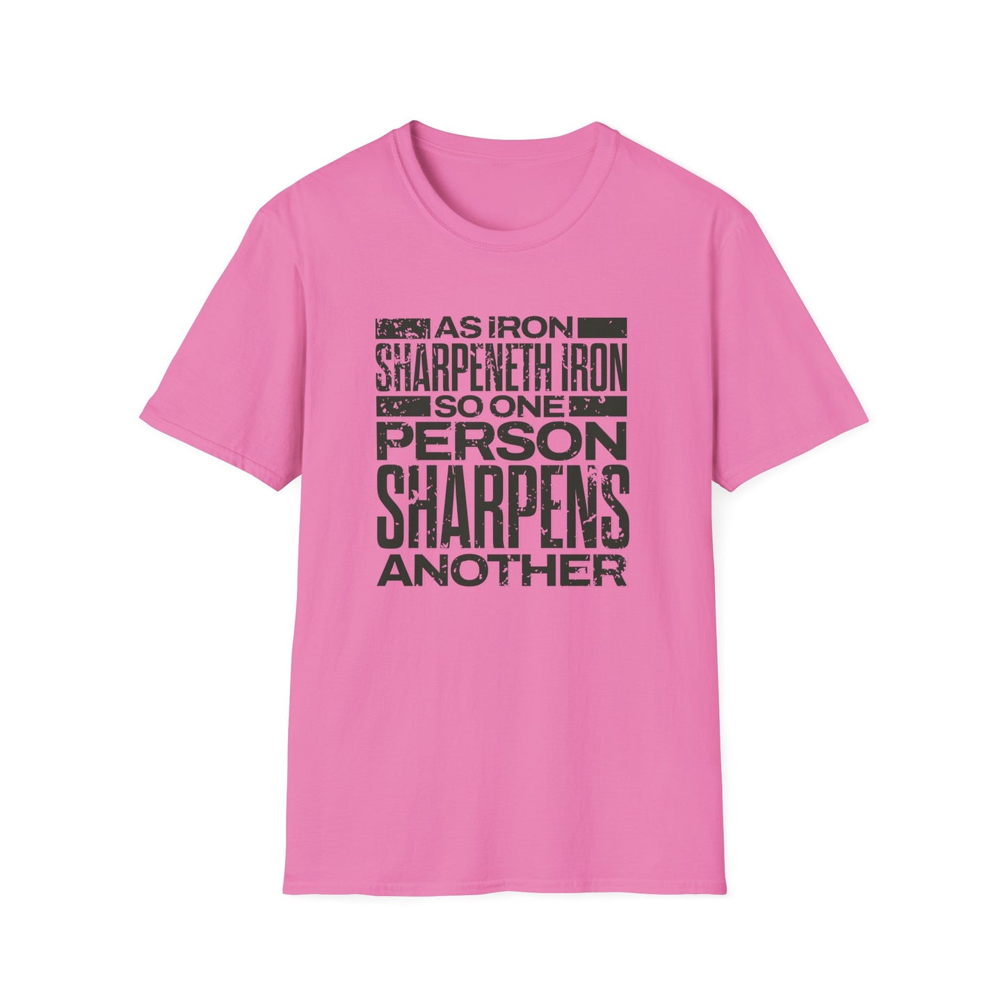 "As Iron Sharpeneth Iron So One Person Sharpens Another" Unisex Softstyle T-Shirt - The Shield of Light