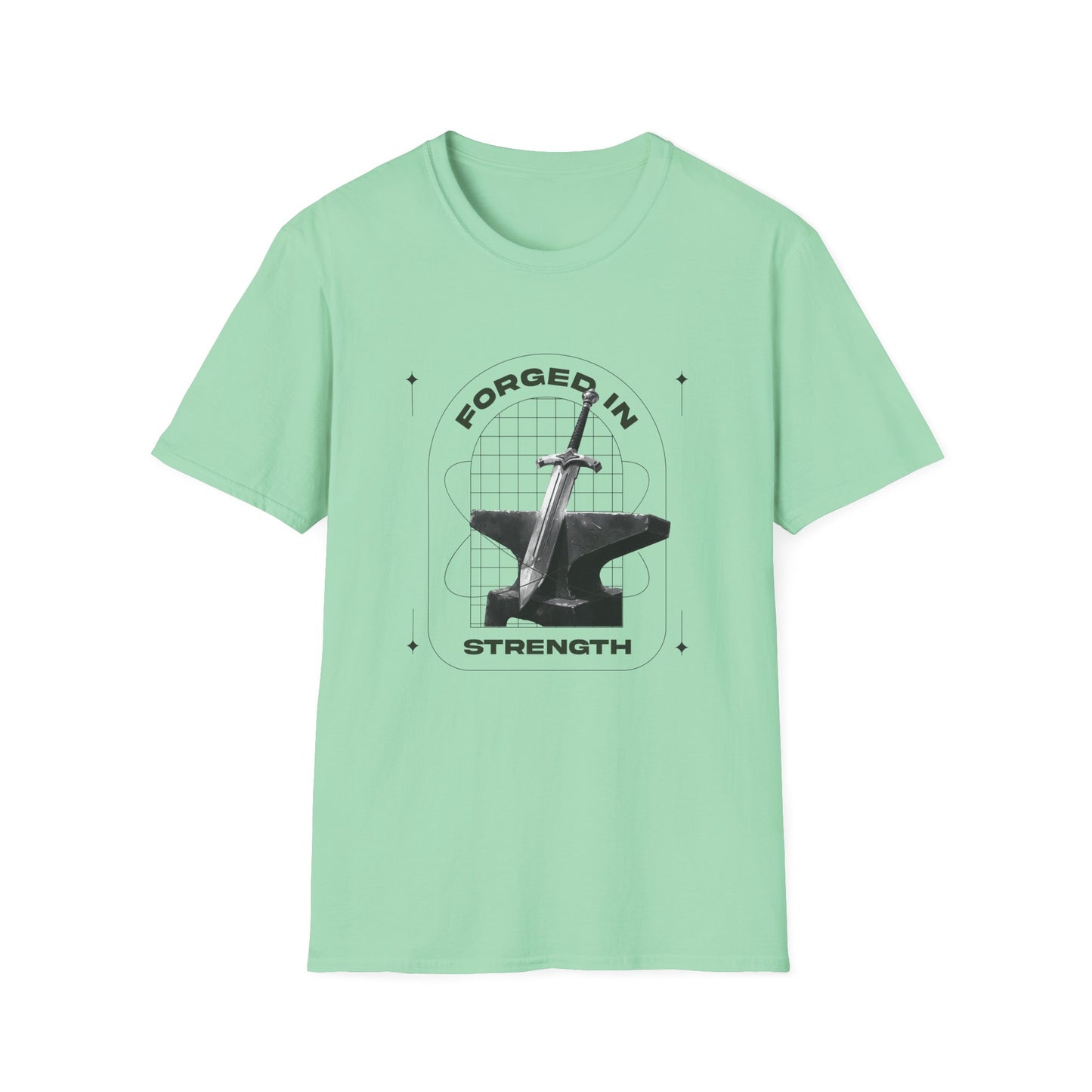 "Forged In Strength" Unisex Softstyle T-Shirt - The Shield of Light