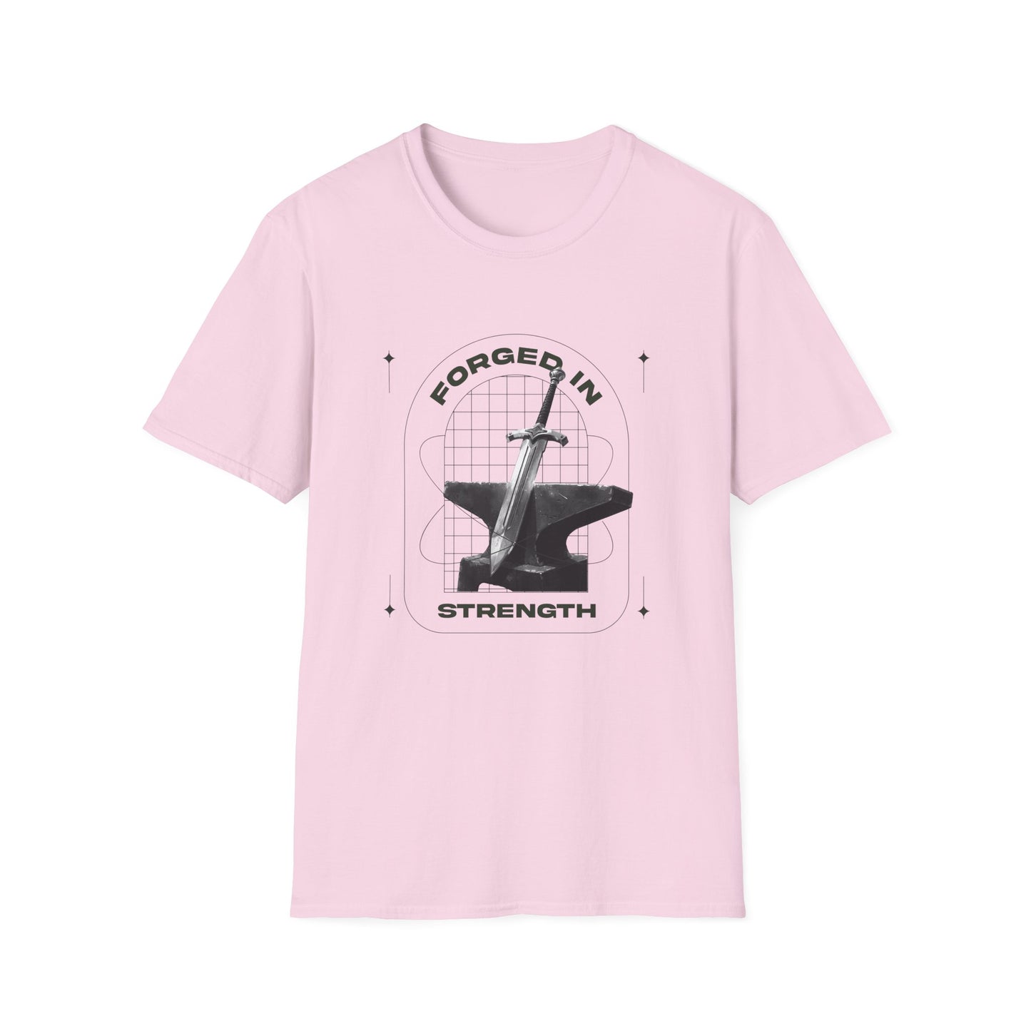 "Forged In Strength" Unisex Softstyle T-Shirt - The Shield of Light