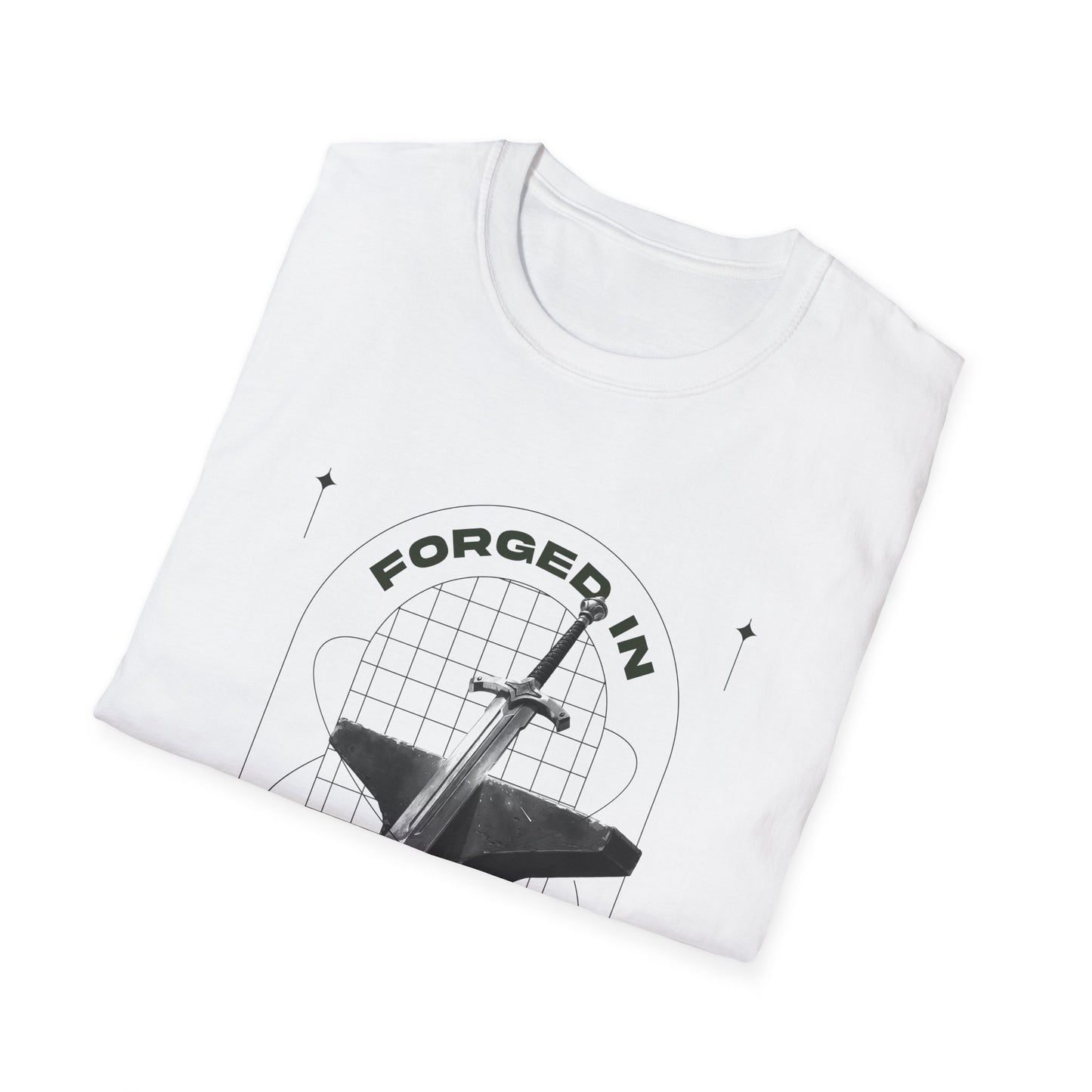 "Forged In Strength" Unisex Softstyle T-Shirt - The Shield of Light