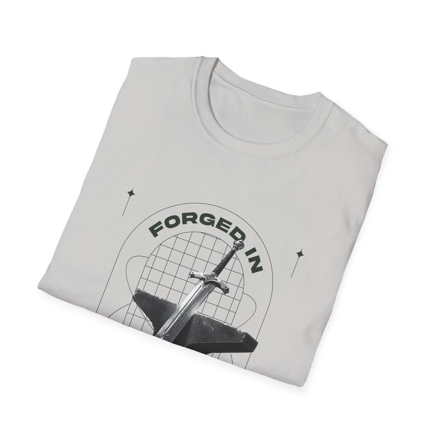 "Forged In Strength" Unisex Softstyle T-Shirt - The Shield of Light