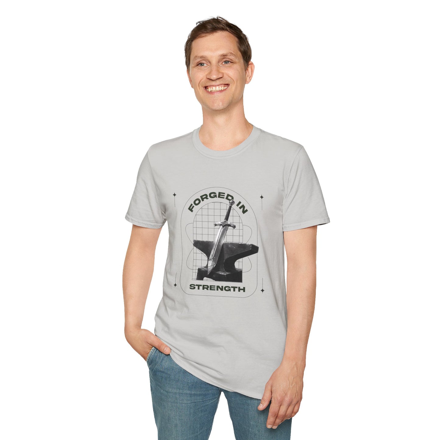 "Forged In Strength" Unisex Softstyle T-Shirt - The Shield of Light