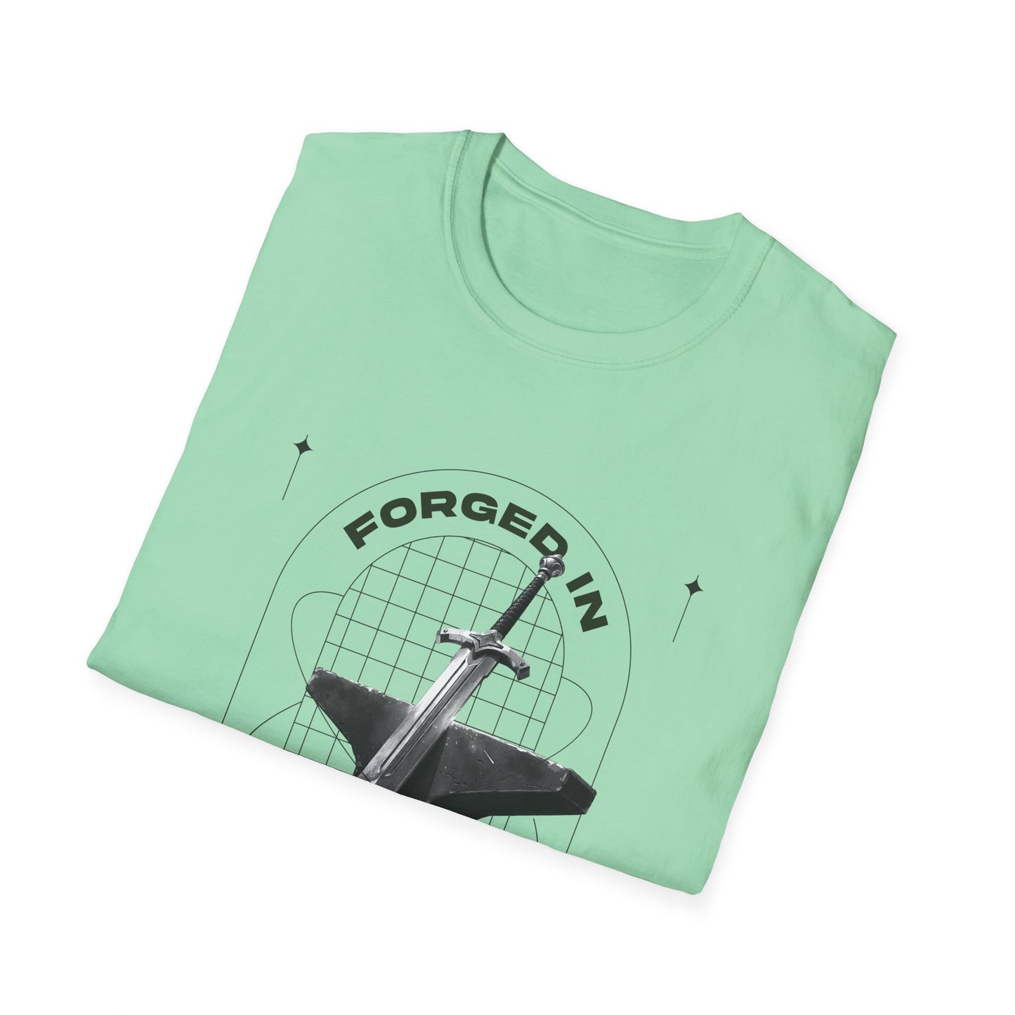 "Forged In Strength" Unisex Softstyle T-Shirt - The Shield of Light