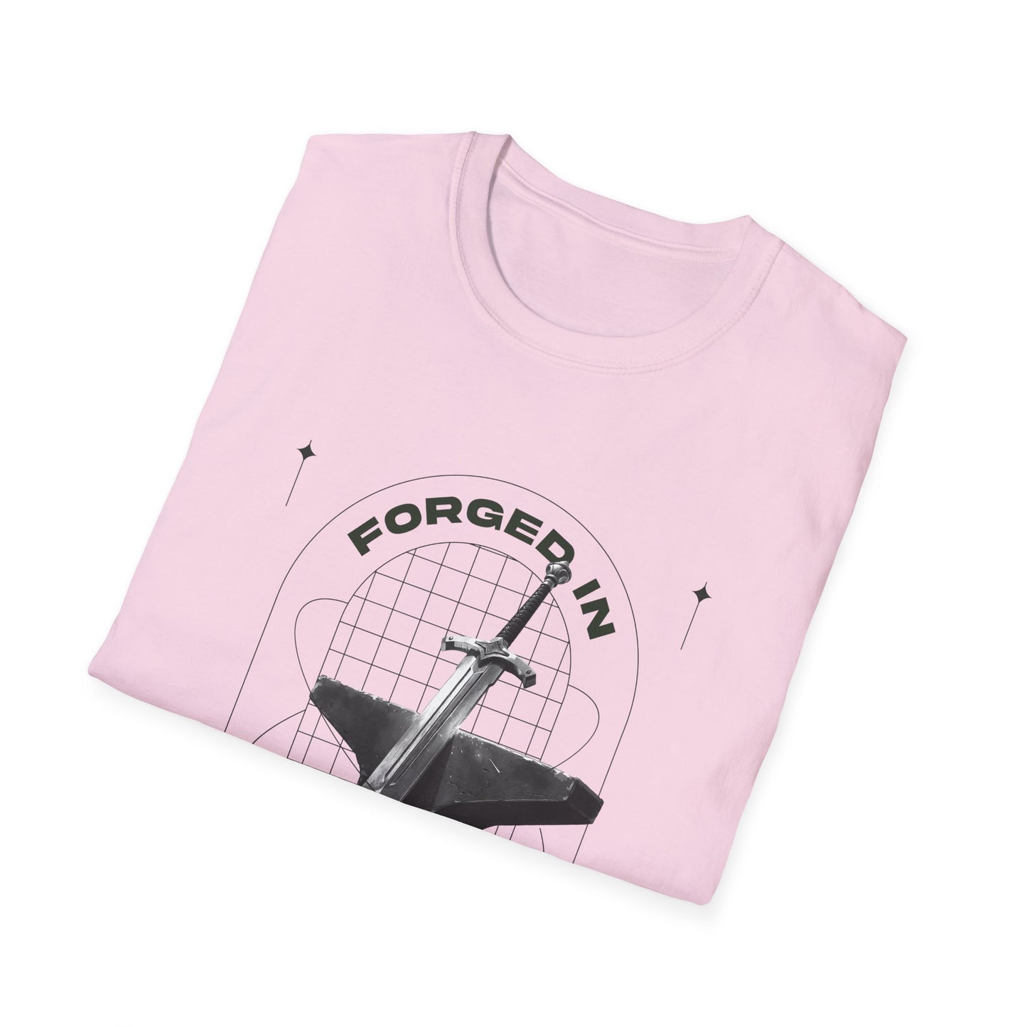 "Forged In Strength" Unisex Softstyle T-Shirt - The Shield of Light