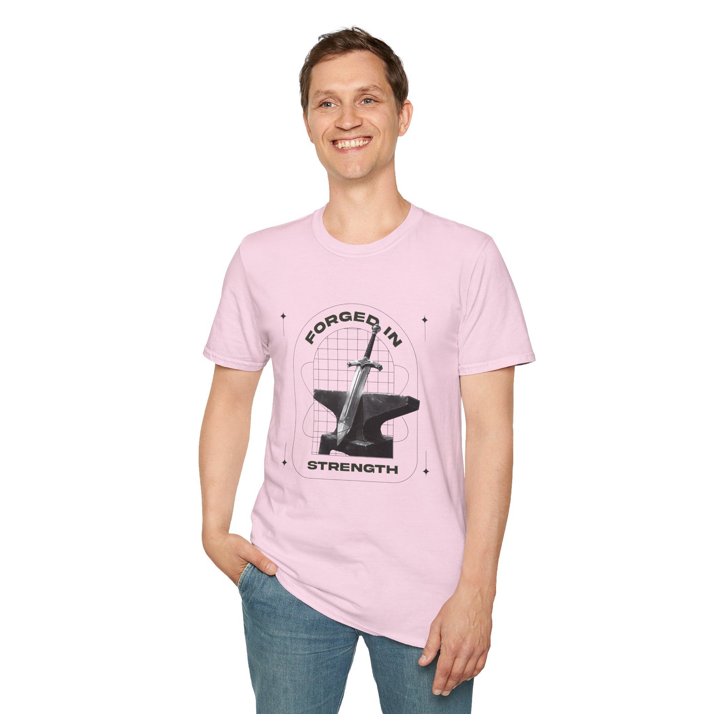 "Forged In Strength" Unisex Softstyle T-Shirt - The Shield of Light