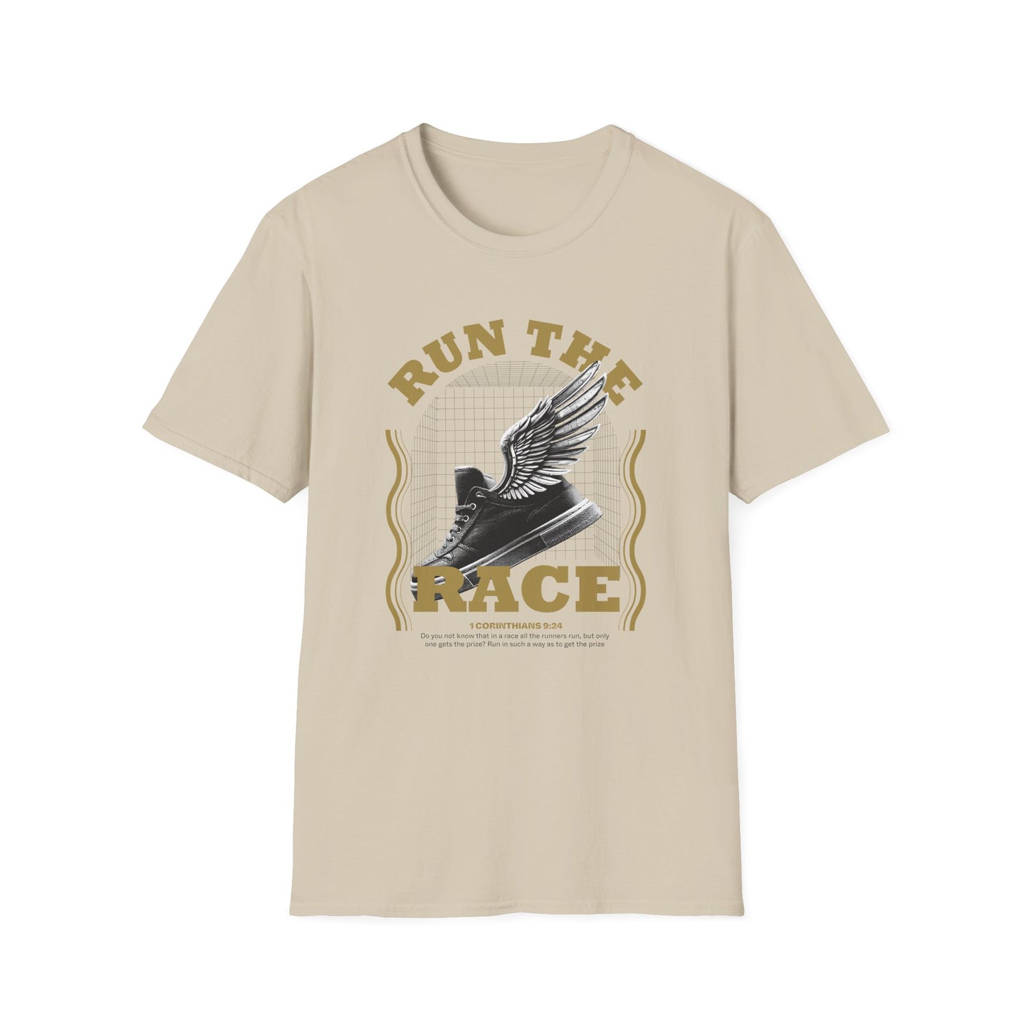 "Run The Race" Unisex Softstyle T-Shirt - The Shield of Light