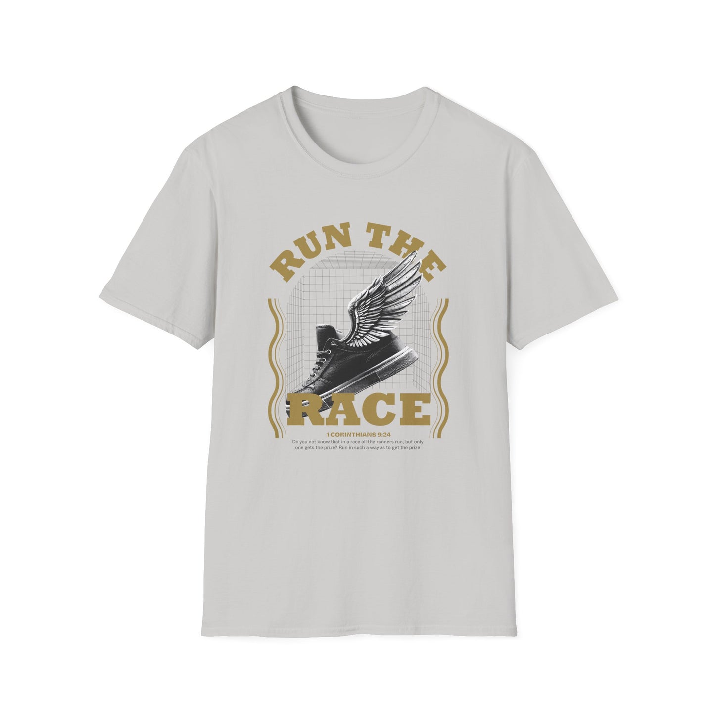 "Run The Race" Unisex Softstyle T-Shirt - The Shield of Light