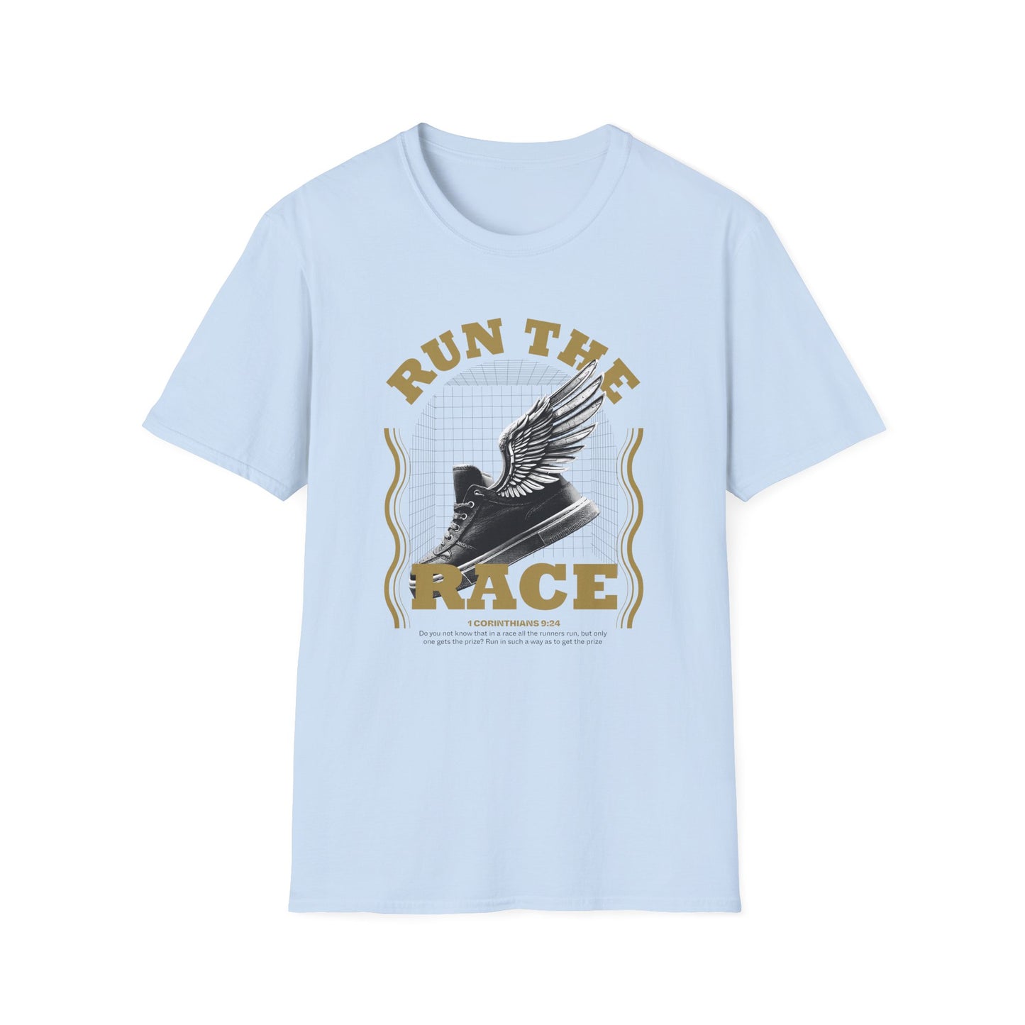 "Run The Race" Unisex Softstyle T-Shirt - The Shield of Light