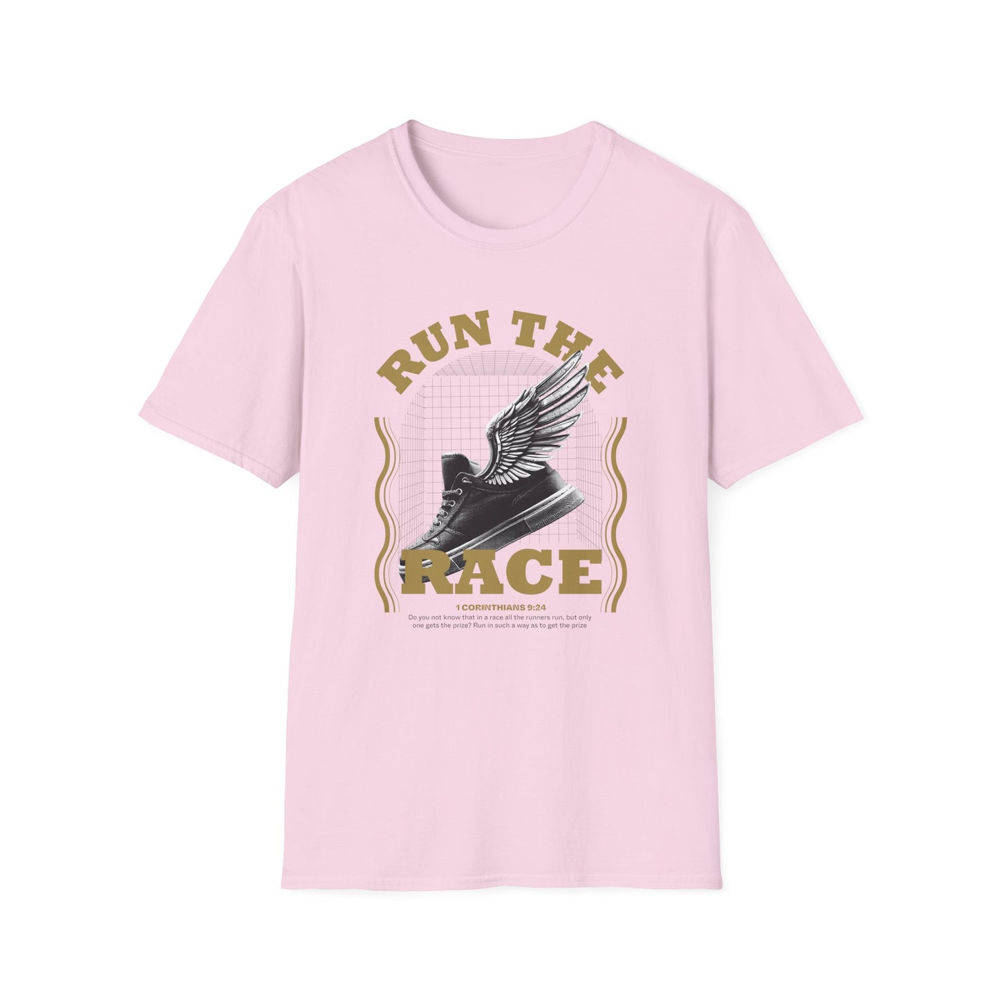 "Run The Race" Unisex Softstyle T-Shirt - The Shield of Light