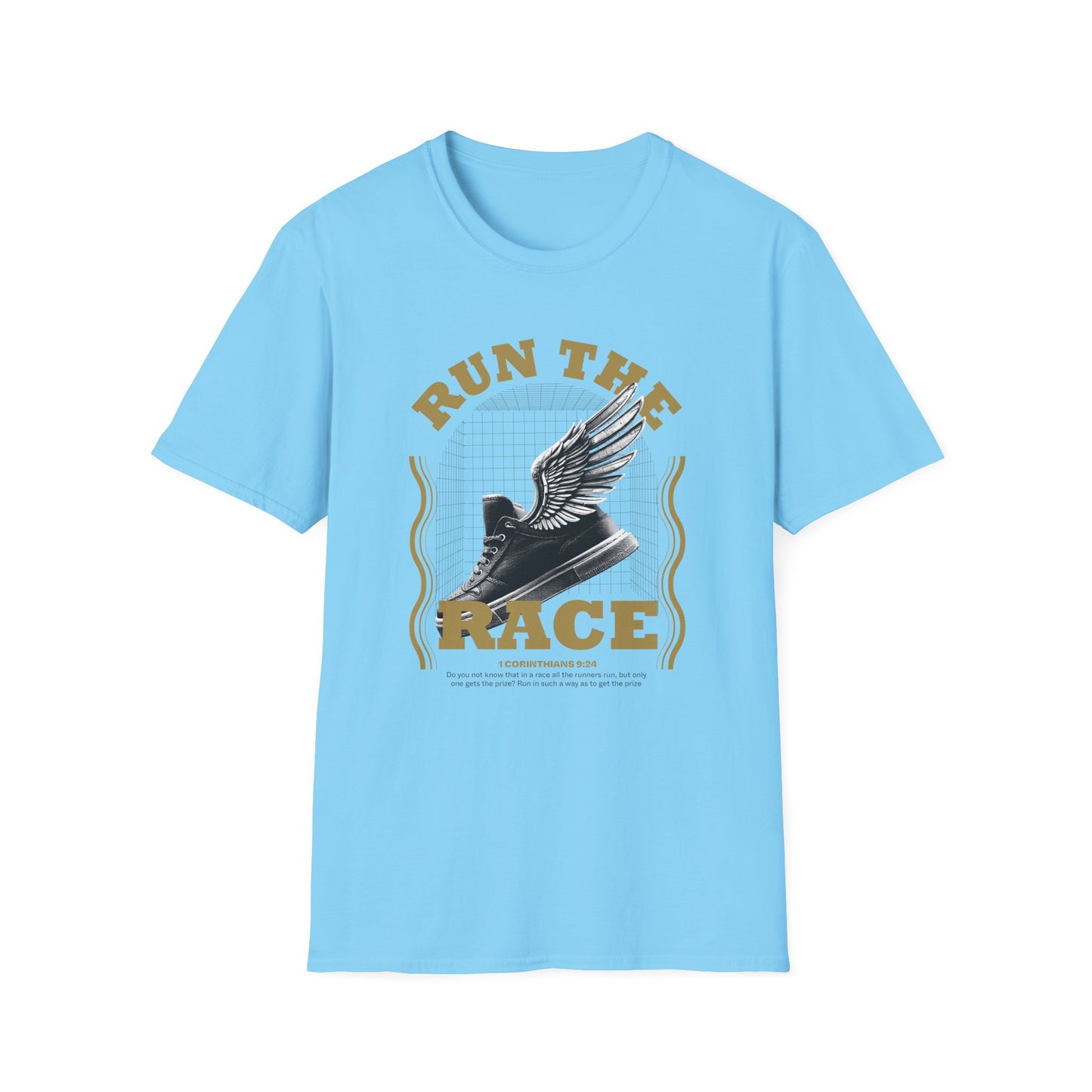 "Run The Race" Unisex Softstyle T-Shirt - The Shield of Light