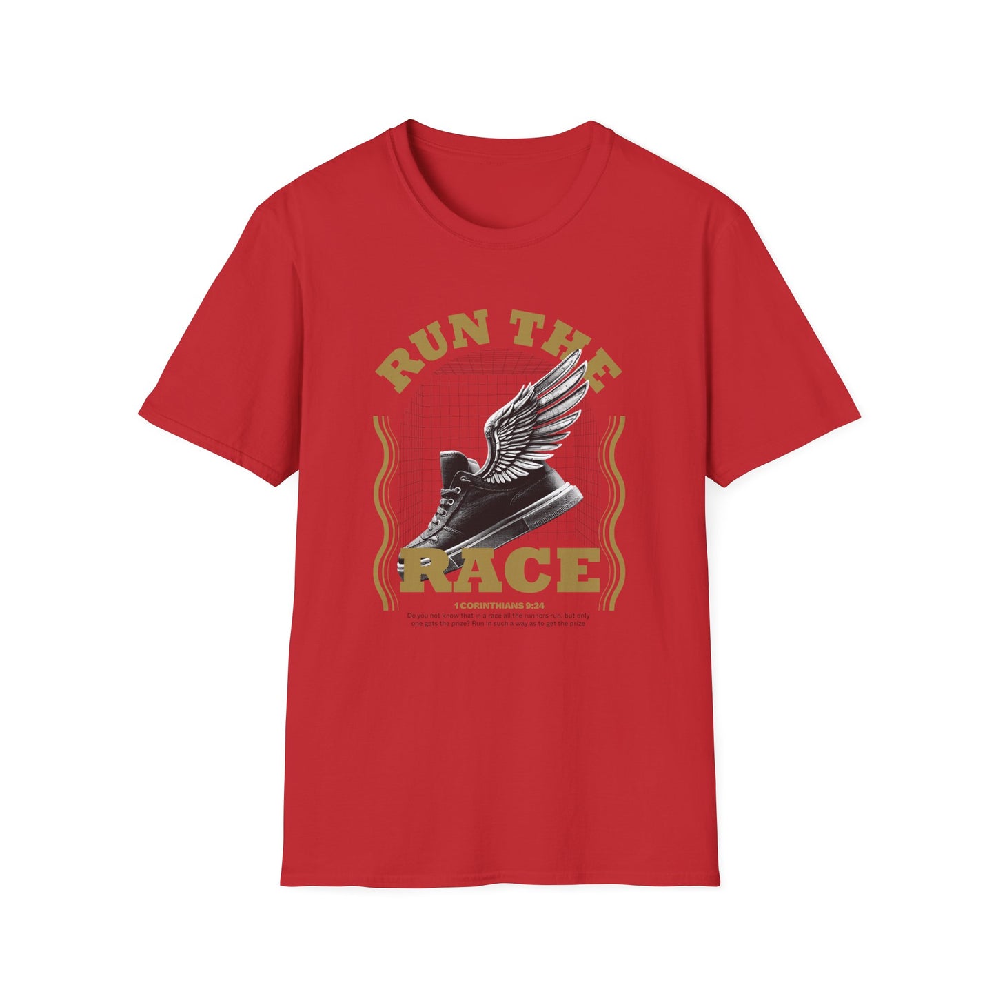 "Run The Race" Unisex Softstyle T-Shirt - The Shield of Light