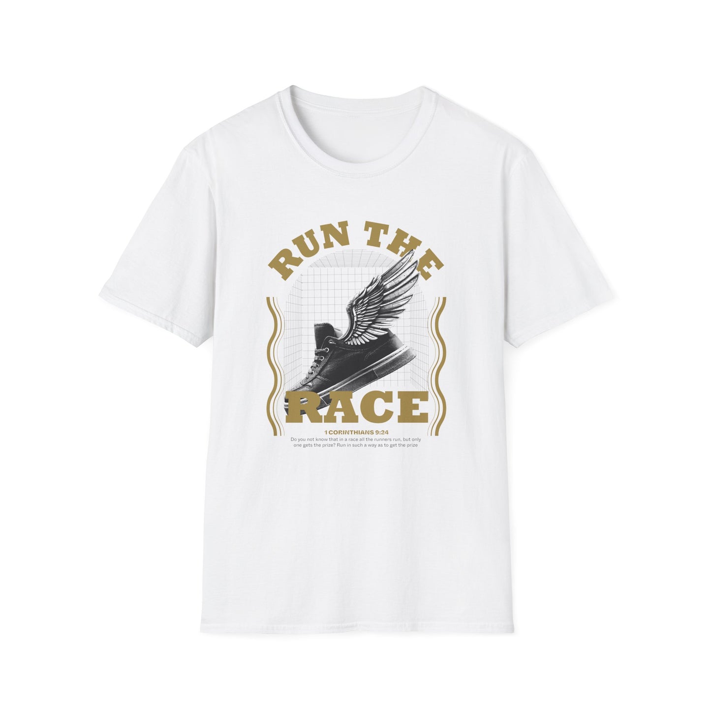 "Run The Race" Unisex Softstyle T-Shirt - The Shield of Light