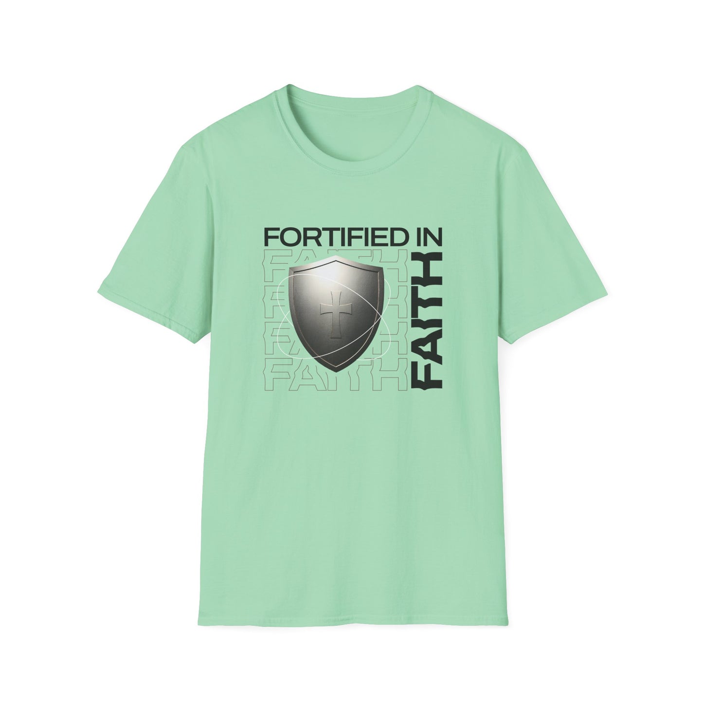 "Fortified In Faith " Unisex Softstyle T-Shirt - The Shield of Light