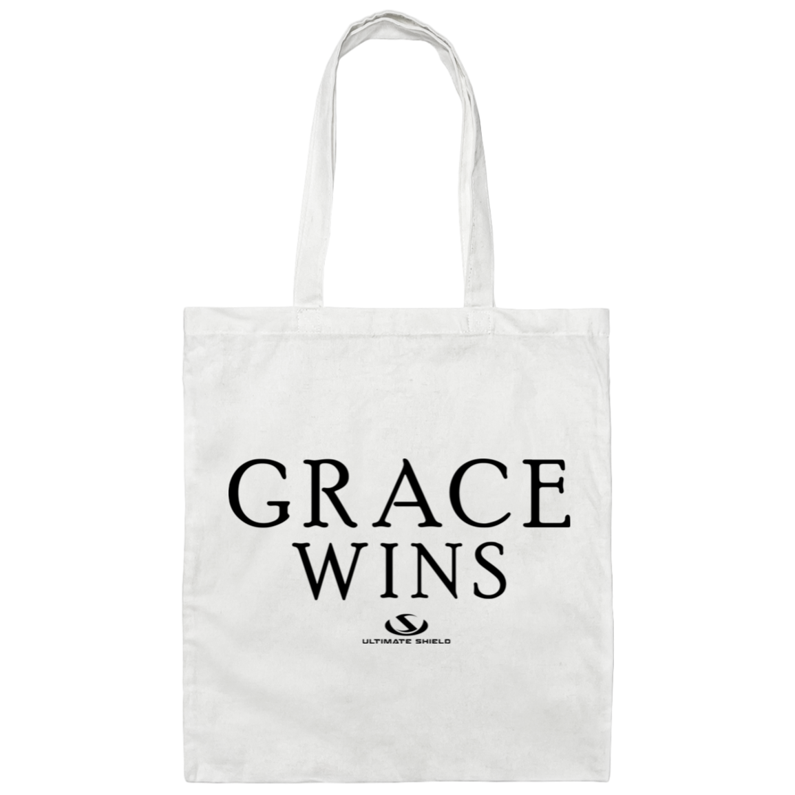 GRACE WINS Canvas Tote Bag - The Shield of Light