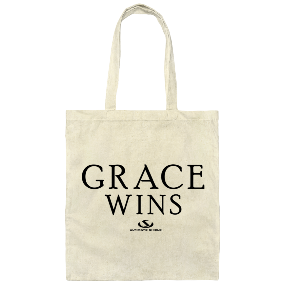 GRACE WINS Canvas Tote Bag - The Shield of Light