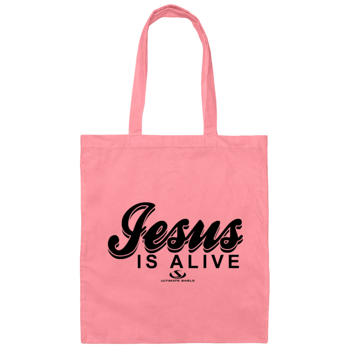 JESUS IS ALIVE Canvas Tote Bag - The Shield of Light