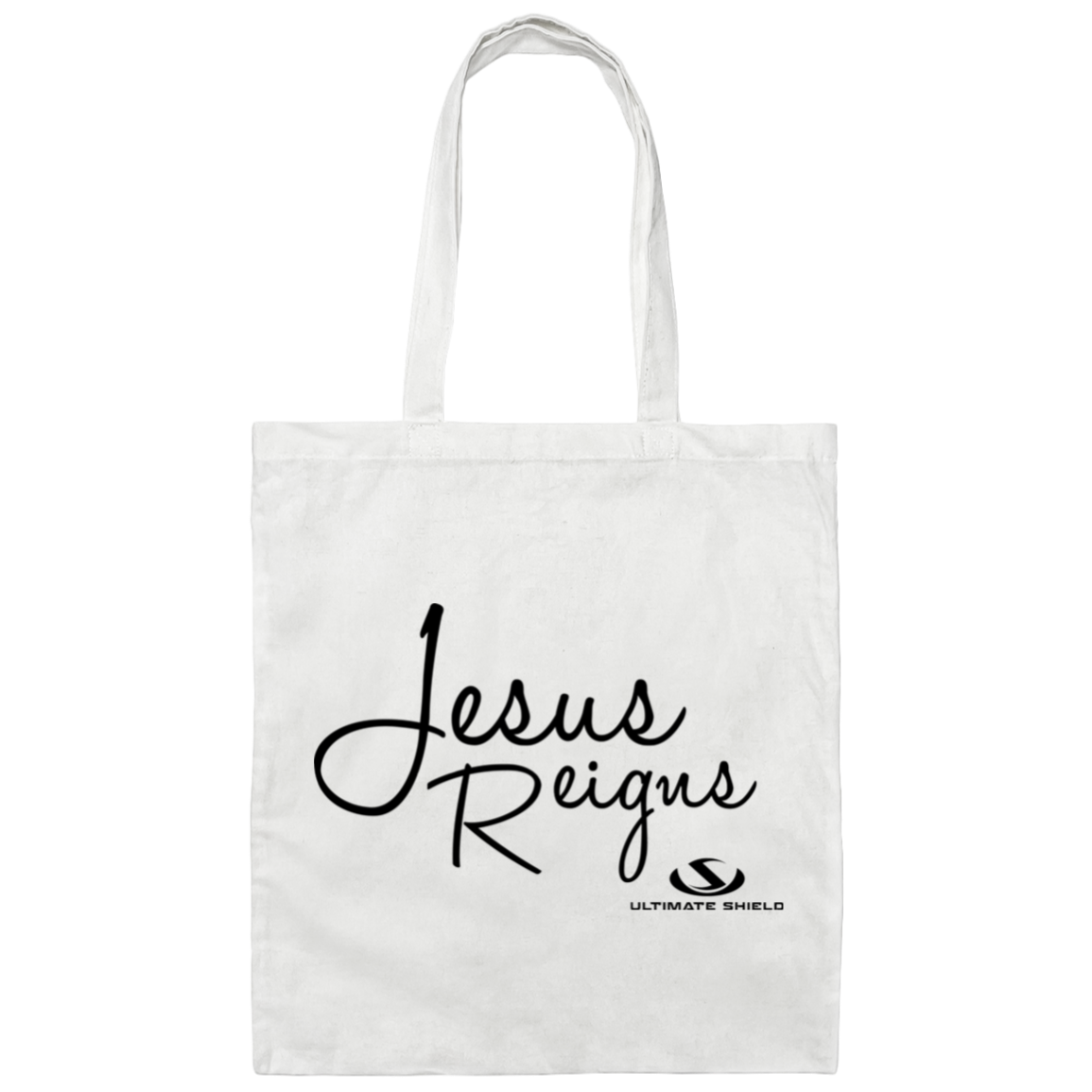 JESUS REIGNS Canvas Tote Bag - The Shield of Light