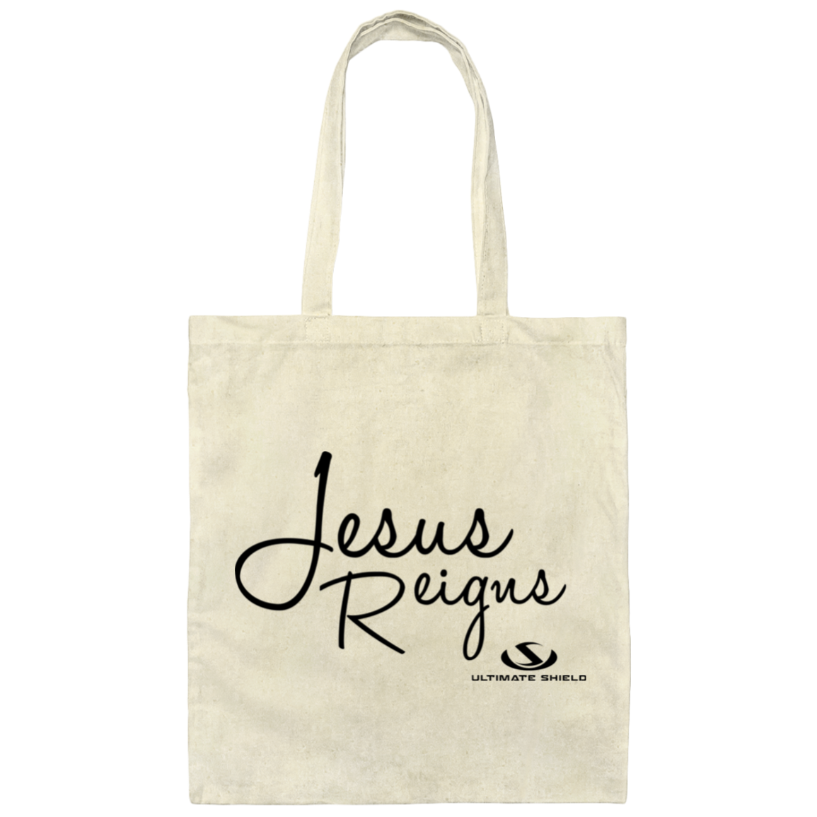 JESUS REIGNS Canvas Tote Bag - The Shield of Light