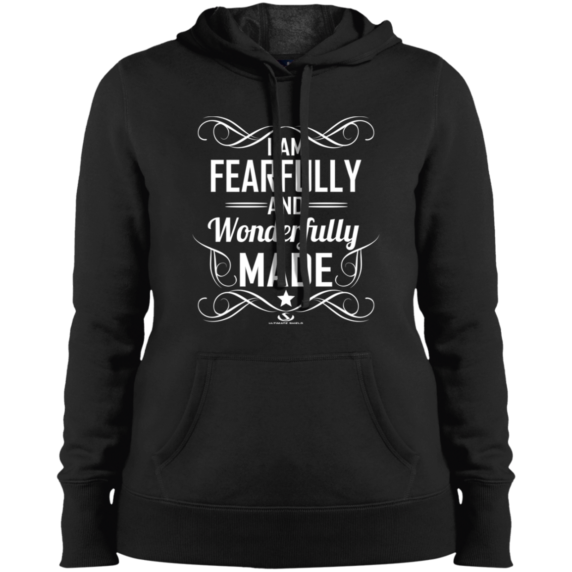 I AM FEARFULLY AND WONDERFULLY MADE Ladies' Pullover Hooded Sweatshirt - The Shield of Light