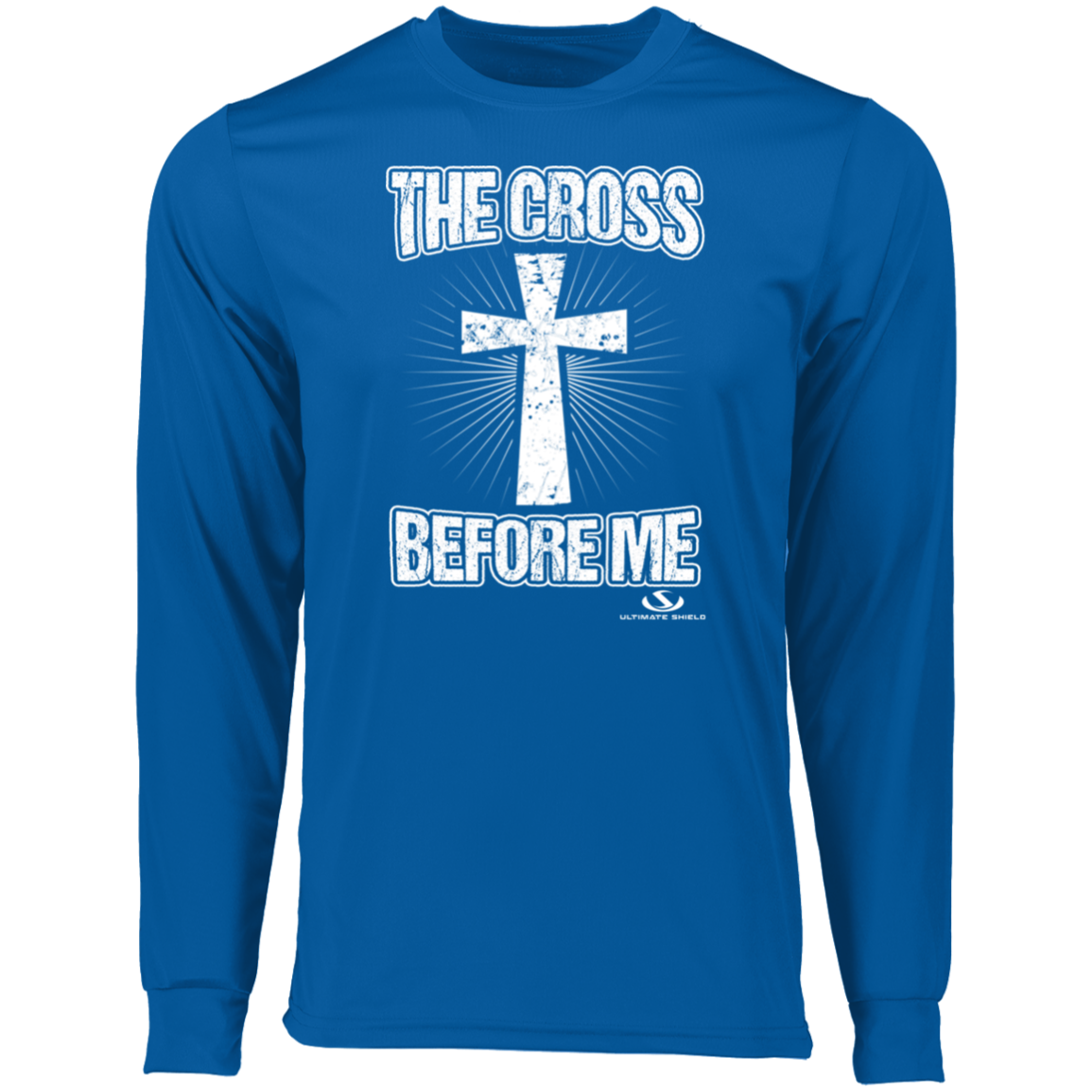 THE CROSS BEFORE ME Long Sleeve Moisture-Wicking Tee - The Shield of Light