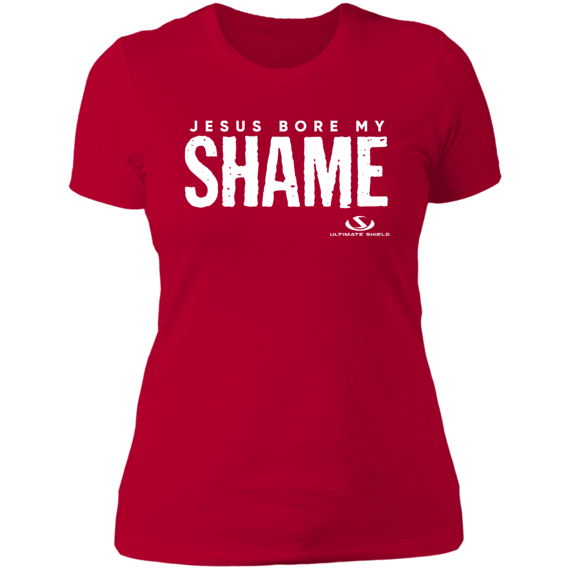 JESUS BORE MY SHAME Ladies' Boyfriend T-Shirt - The Shield of Light