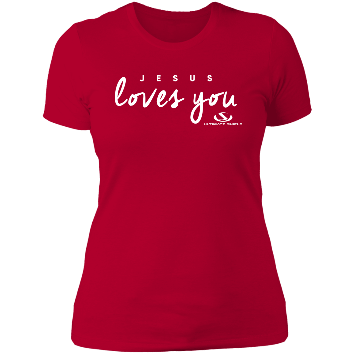 JESUS LOVES YOU Ladies' Boyfriend T-Shirt - The Shield of Light