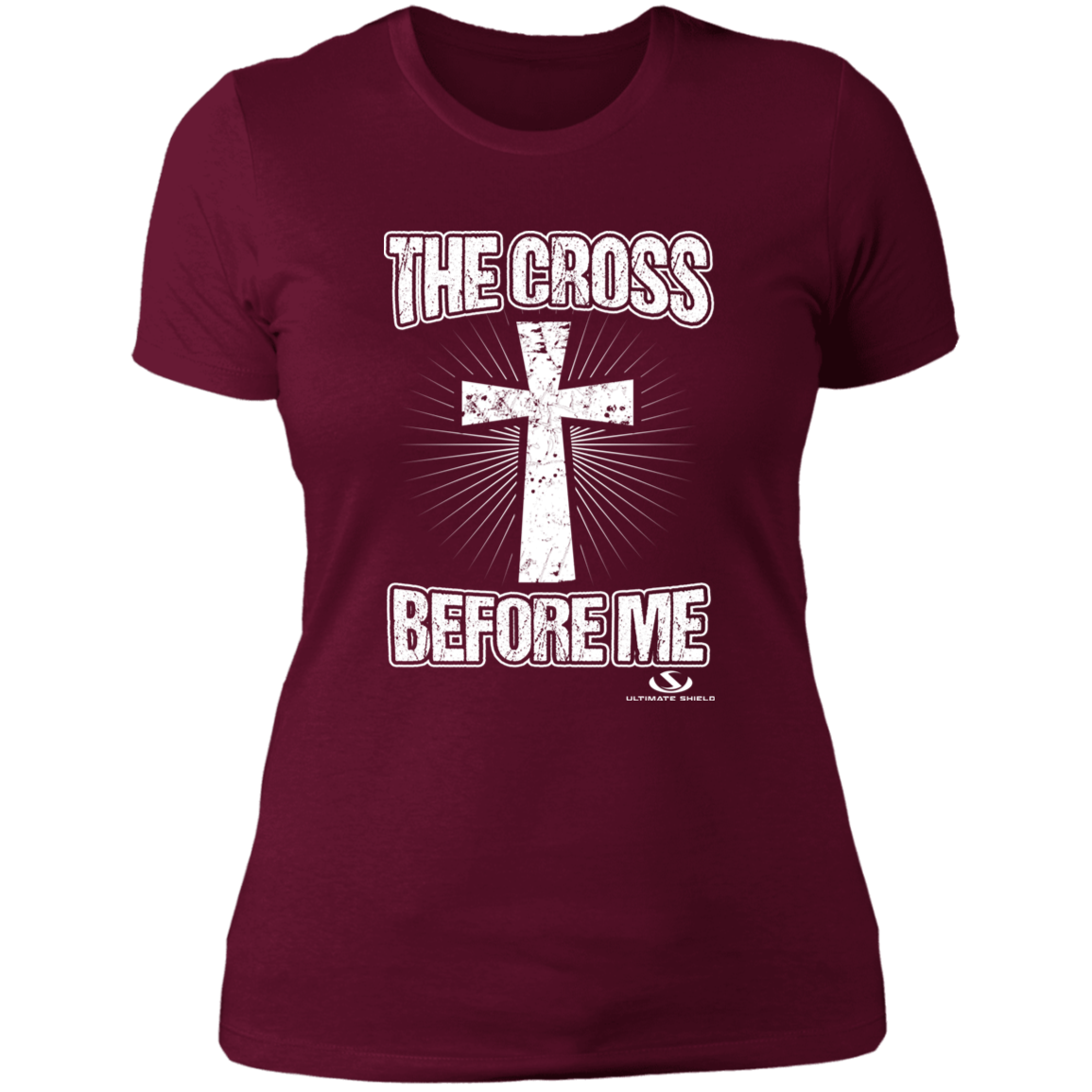 THE CROSS BEFORE ME Ladies' Boyfriend T-Shirt - The Shield of Light