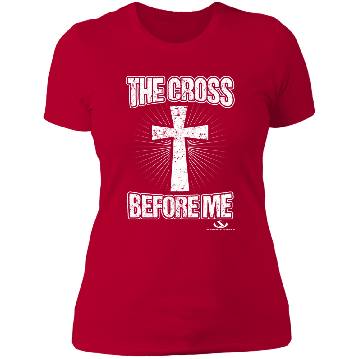 THE CROSS BEFORE ME Ladies' Boyfriend T-Shirt - The Shield of Light