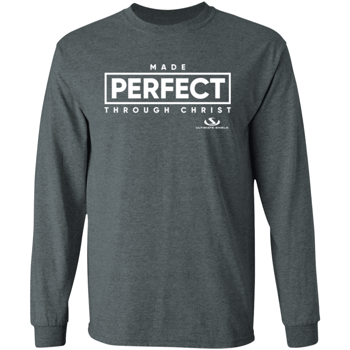 MADE PERFECT THROUGH CHRIST LS T-Shirt 5.3 oz. - The Shield of Light