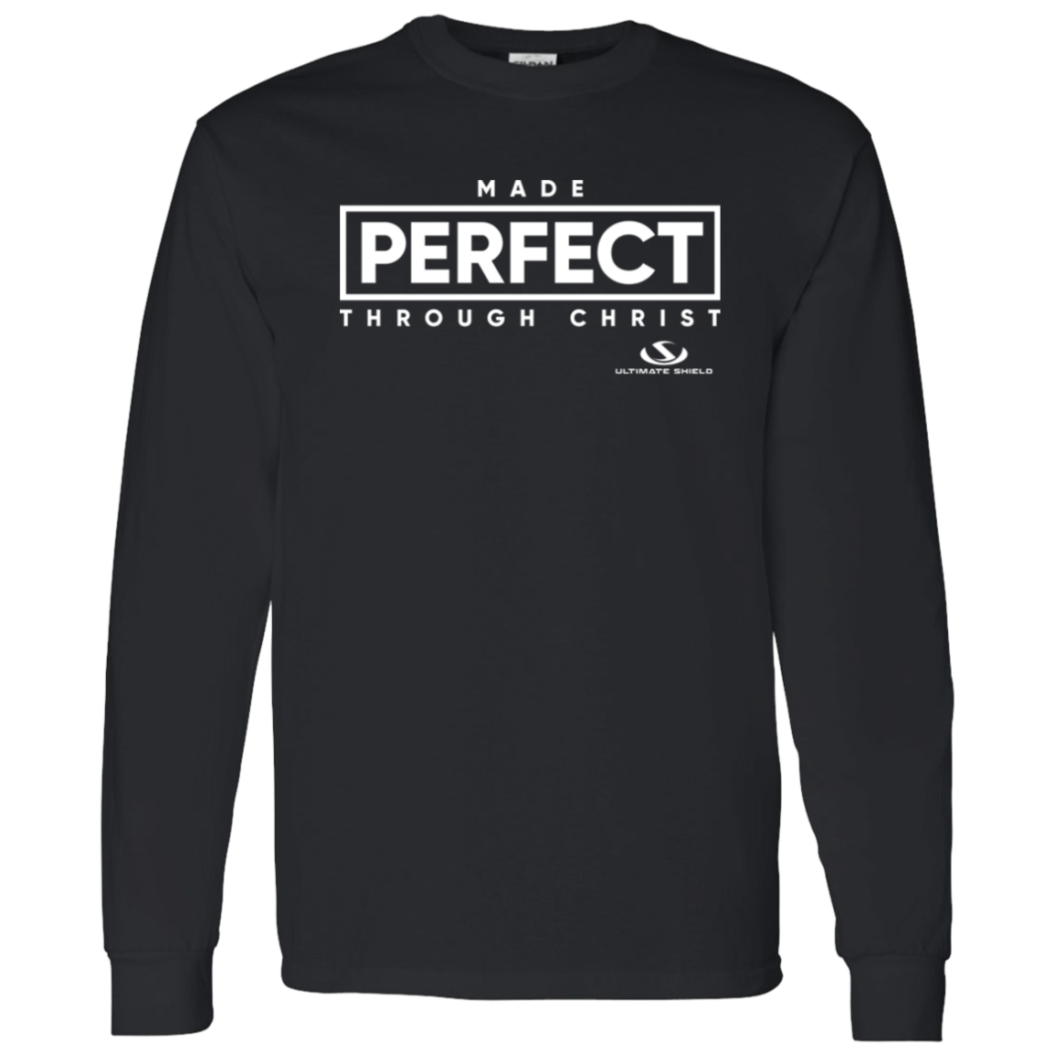 MADE PERFECT THROUGH CHRIST LS T-Shirt 5.3 oz. - The Shield of Light