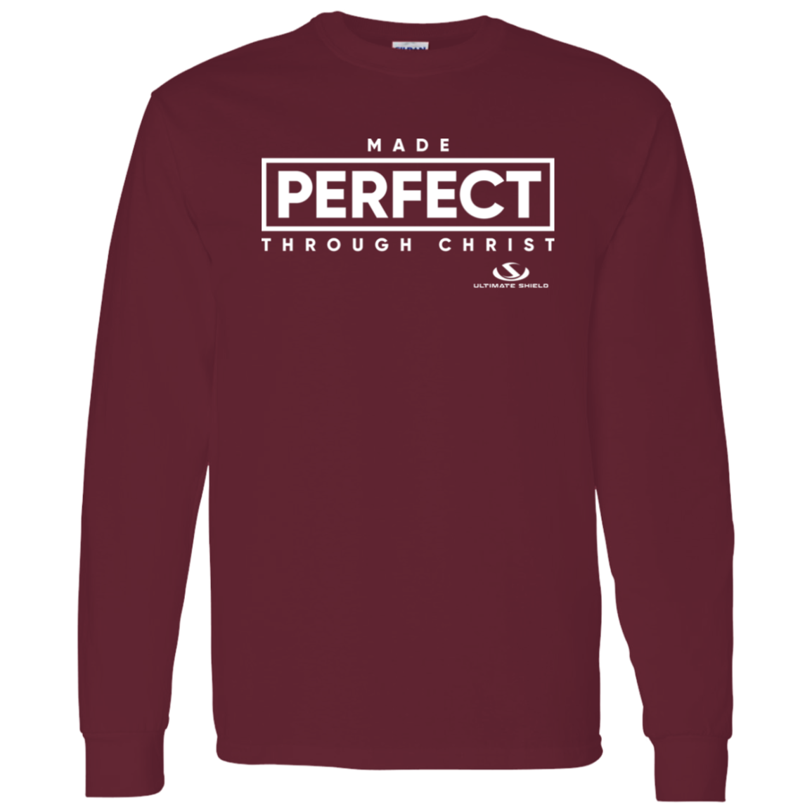 MADE PERFECT THROUGH CHRIST LS T-Shirt 5.3 oz. - The Shield of Light