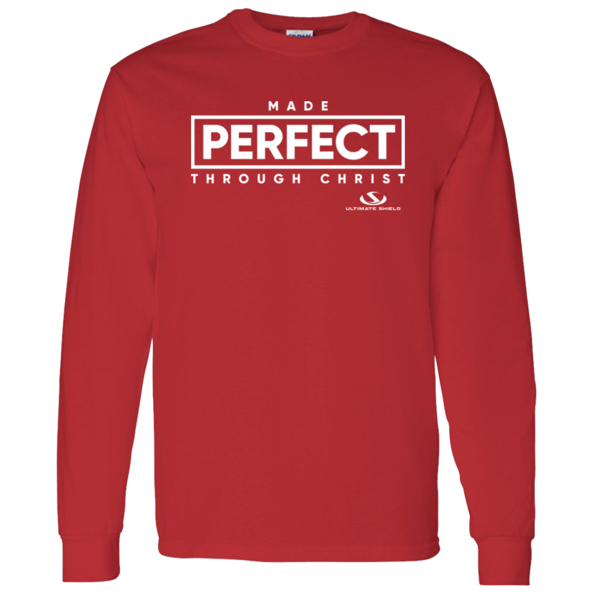 MADE PERFECT THROUGH CHRIST LS T-Shirt 5.3 oz. - The Shield of Light