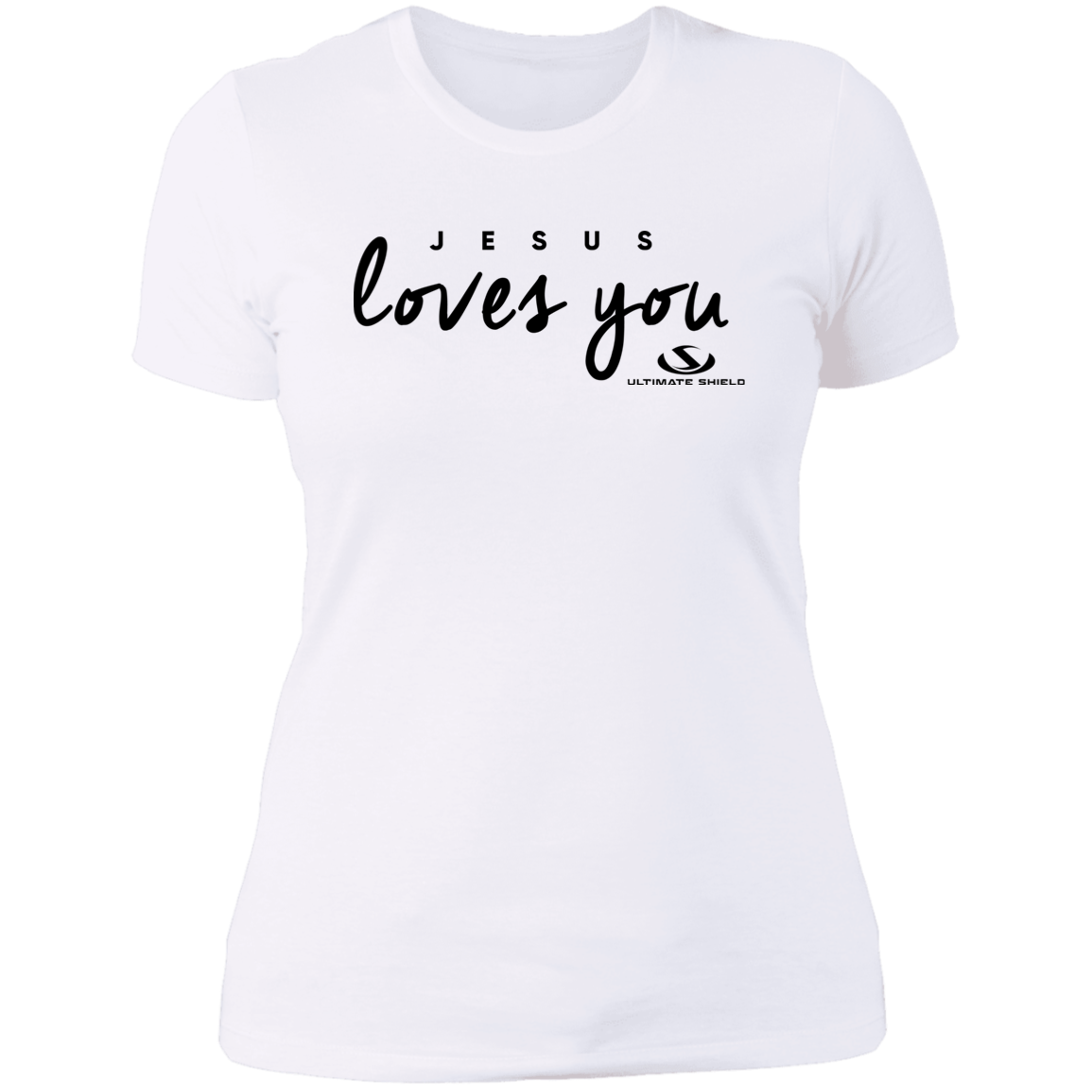 JESUS LOVES YOU Ladies' Boyfriend T-Shirt - The Shield of Light