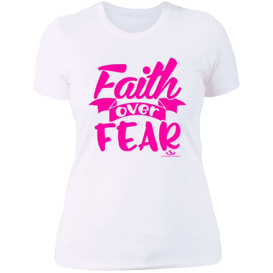 FAITH OVER FEAR Ladies' Boyfriend T-Shirt - The Shield of Light