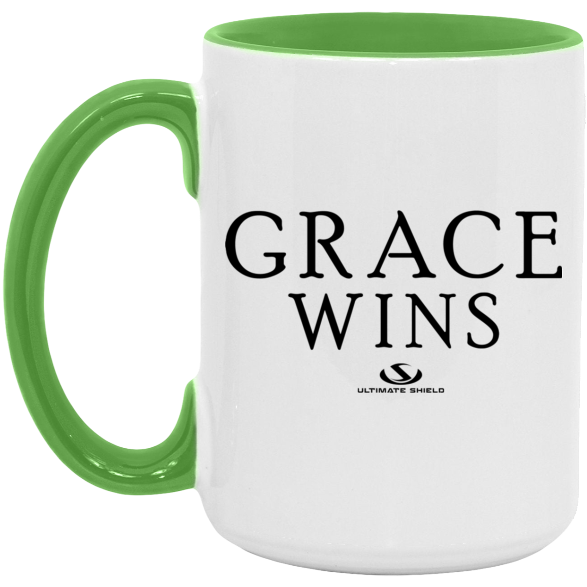 GRACE WINS 15oz. Accent Mug - The Shield of Light